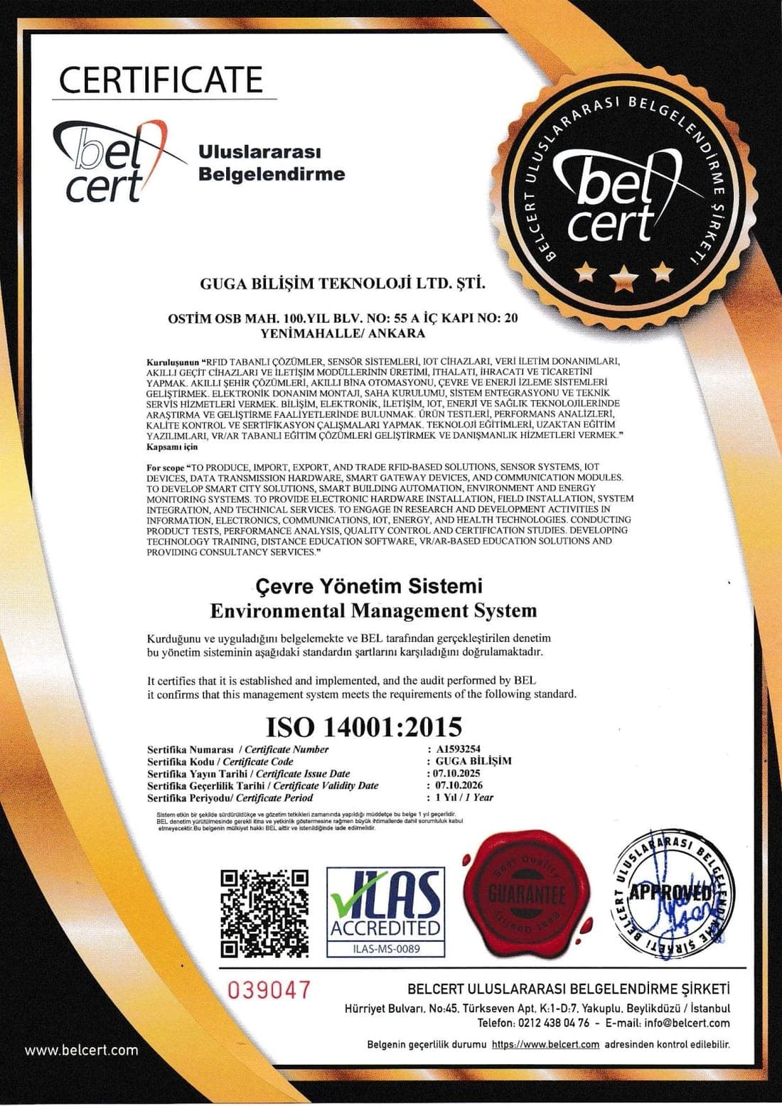 ISO 14001:2015 — Çevre Yönetim Sistemi